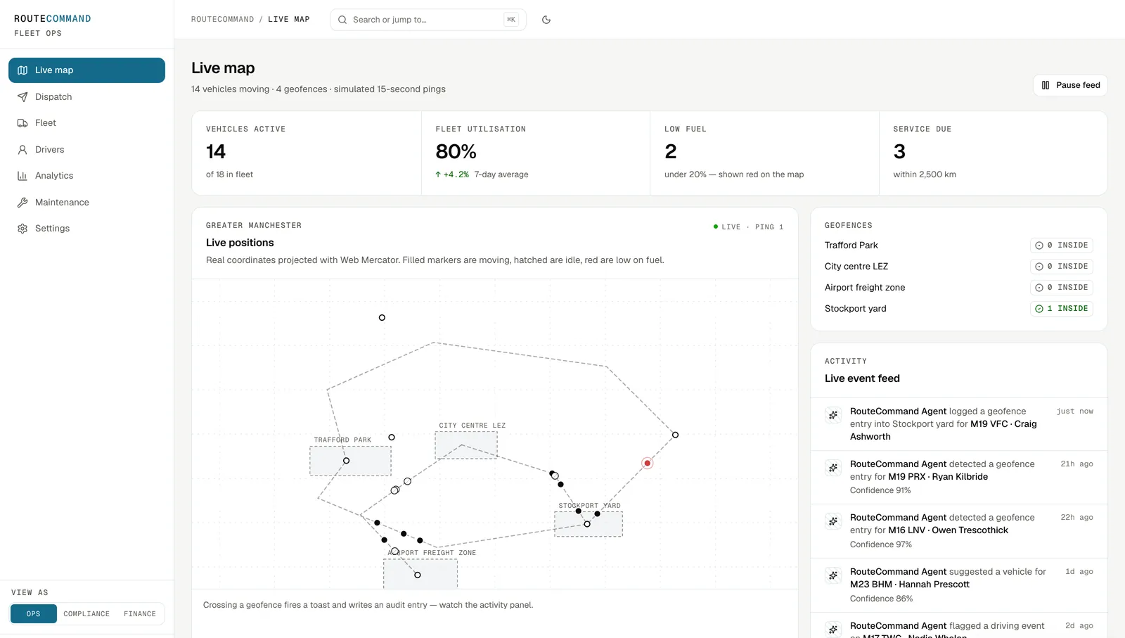 RouteCommand website