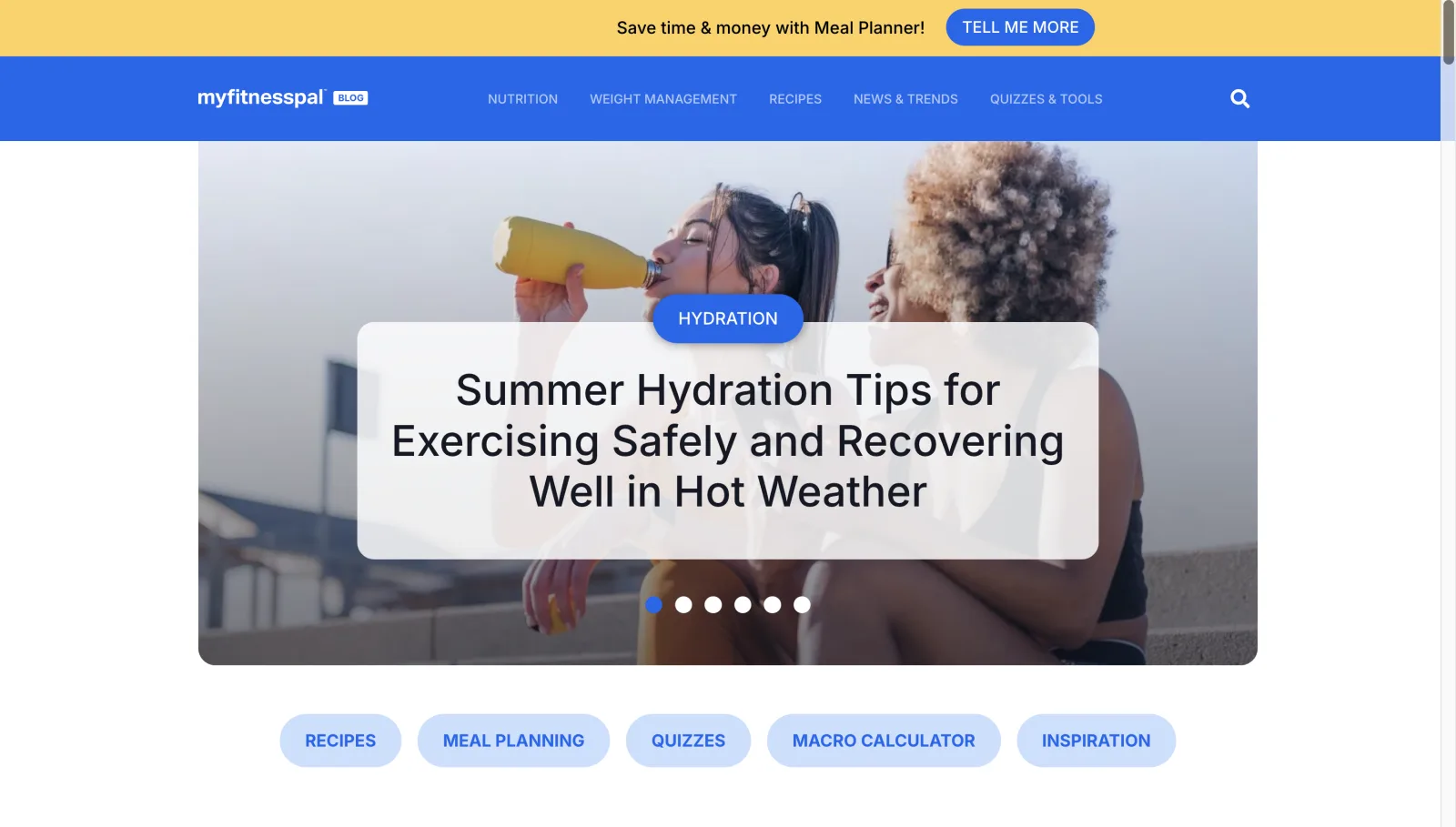 MyFitnessPal website